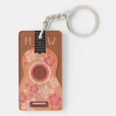 Aangepaste monogram-sleutelketen van Ukulele Sleutelhanger (achterkant)