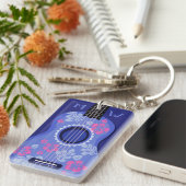 Aangepaste monogram-sleutelketen van Ukulele Sleutelhanger (Voorkant Rechts)