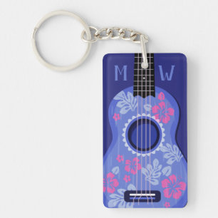 Aangepaste monogram-sleutelketen van Ukulele Sleutelhanger
