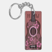Aangepaste monogram-sleutelketen van Ukulele Sleutelhanger (Voorkant Links)