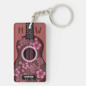Aangepaste monogram-sleutelketen van Ukulele Sleutelhanger (achterkant)