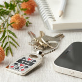 Aangepaste monogram-sleutelketen voor kaartspeler sleutelhanger (Zijkant)