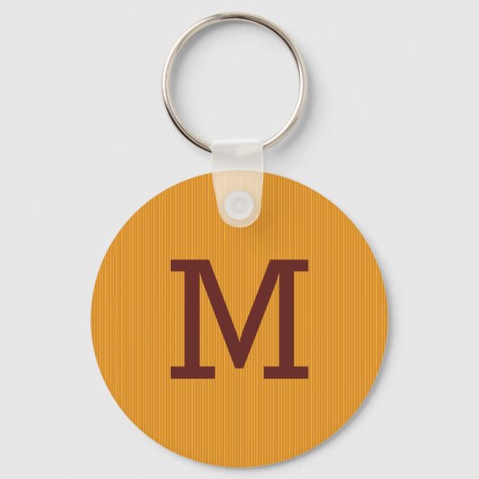 Aangepaste monogram-sleutelketen voor Oranje/gele Sleutelhanger (Voorkant)