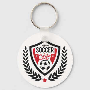 Aangepaste monogram Soccer Logo-sleutelketens Sleutelhanger