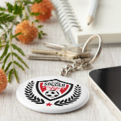 Aangepaste monogram Soccer Logo-sleutelketens Sleutelhanger (Zijkant)