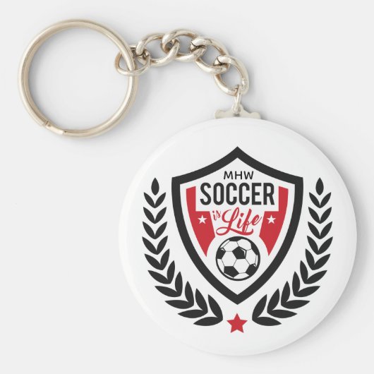 Aangepaste monogram Soccer Logo-sleutelketens Sleutelhanger (Voorkant)