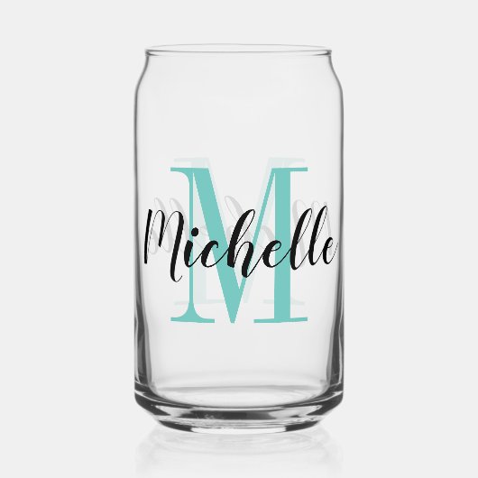 Aangepaste monogram soda kan vorm drink glas cadea (Achterkant)