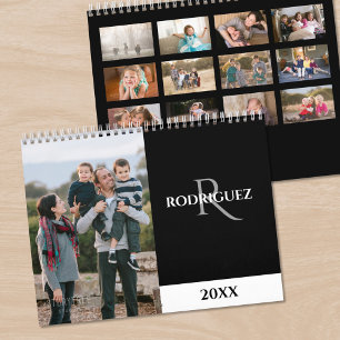 Aangepaste Monogram Spaanse Zwarte Foto Kalender