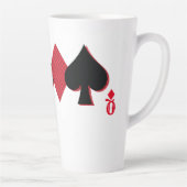 Aangepaste Monogram speelkaarten Bridge & Poker Latte Mok (Rechts)
