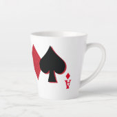 Aangepaste Monogram speelkaarten Bridge & Poker Latte Mok (Rechts)