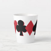 Aangepaste Monogram speelkaarten Bridge & Poker Latte Mok (Voorkant)