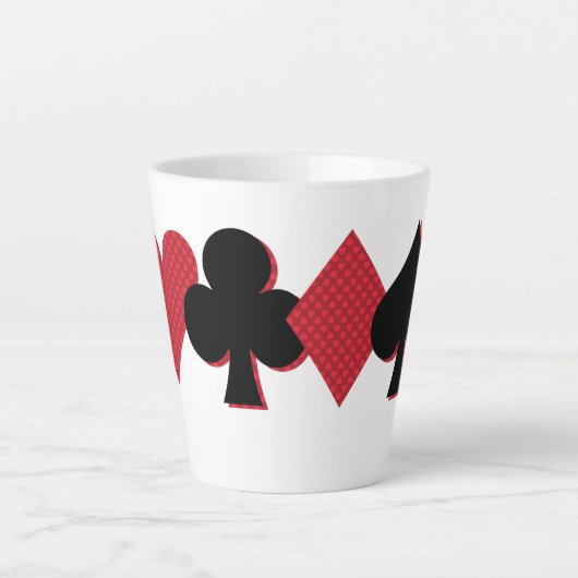 Aangepaste Monogram speelkaarten Bridge & Poker Latte Mok (Voorkant)