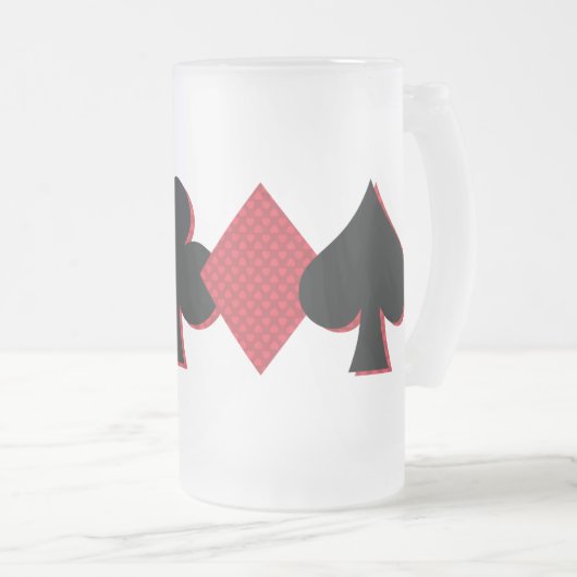 Aangepaste Monogram speelkaarten Bridge & Poker Matglas Bierpul (Voorkant rechts)