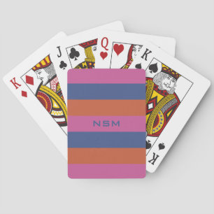 Aangepaste monogram speelkaarten voor stripes Patr