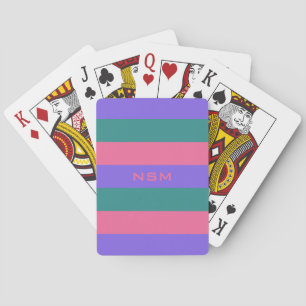 Aangepaste monogram speelkaarten voor stripes Patr