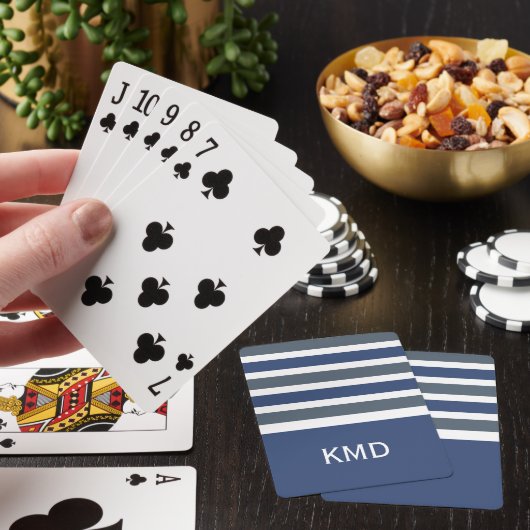 Aangepaste monogram spelkaarten met brede strips pokerkaarten (Insitu)