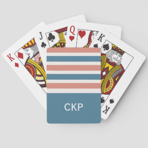 Aangepaste monogram spelkaarten met brede strips pokerkaarten