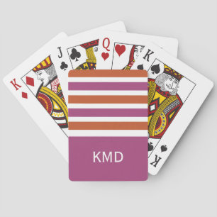 Aangepaste monogram spelkaarten met brede strips speelkaarten