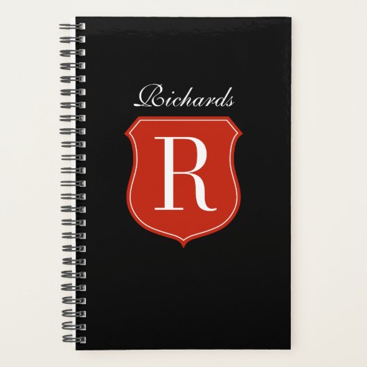 Aangepaste monogram spiraalplanner met logo planner (Voorkant)