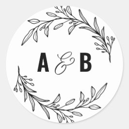 Aangepaste MONOGRAM-sticker Ronde Sticker