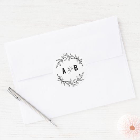 Aangepaste MONOGRAM-sticker Ronde Sticker (Envelop)