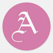 Aangepaste monogram-stickers ronde sticker (Voorkant)