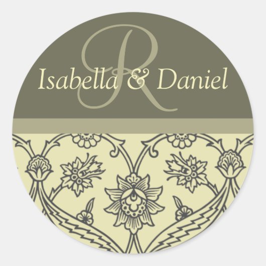 Aangepaste monogram stickers voor enveloppen (Voorkant)
