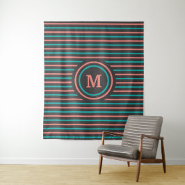 Aangepaste monogram stripes Patroontapes Wandkleed