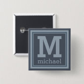 Aangepaste monogram Stripes Pattern-knop Vierkante Button 5,1 Cm (Voorkant /achterkant)