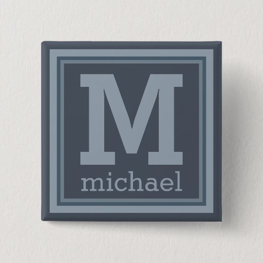 Aangepaste monogram Stripes Pattern-knop Vierkante Button 5,1 Cm (Voorkant)