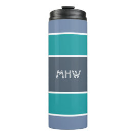 Aangepaste monogram Stripes Pattern-tumbler Thermosbeker