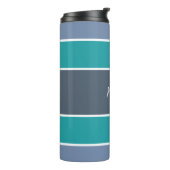 Aangepaste monogram Stripes Pattern-tumbler Thermosbeker (Gedraaid links)