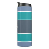 Aangepaste monogram Stripes Pattern-tumbler Thermosbeker (Geroteerd rechts)