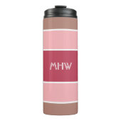 Aangepaste monogram Stripes Pattern-tumbler Thermosbeker (Voorkant)