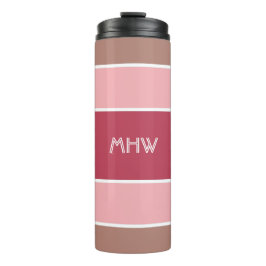 Aangepaste monogram Stripes Pattern-tumbler Thermosbeker