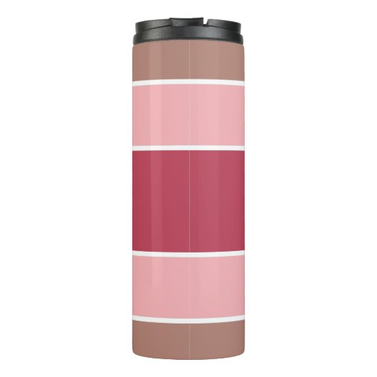Aangepaste monogram Stripes Pattern-tumbler Thermosbeker (Achterkant)