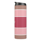 Aangepaste monogram Stripes Pattern-tumbler Thermosbeker (Geroteerd rechts)