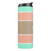 Aangepaste monogram Stripes Pattern-tumbler Thermosbeker (Gedraaid links)
