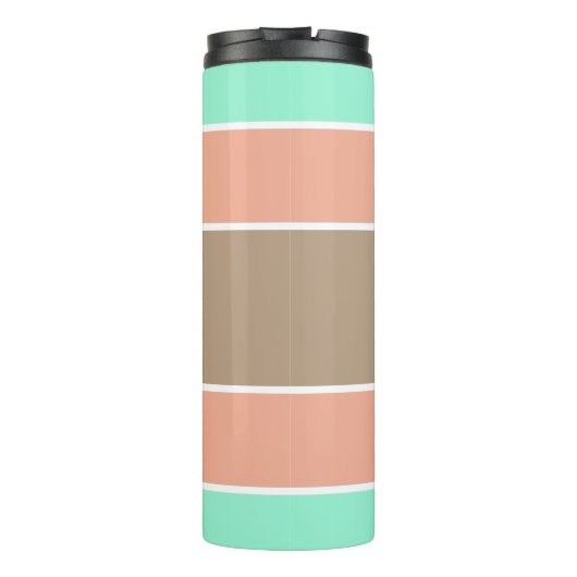 Aangepaste monogram Stripes Pattern-tumbler Thermosbeker (Achterkant)
