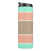 Aangepaste monogram Stripes Pattern-tumbler Thermosbeker (Geroteerd rechts)
