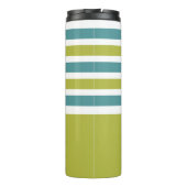 Aangepaste monogram Stripes Pattern-tumbler Thermosbeker (Achterkant)