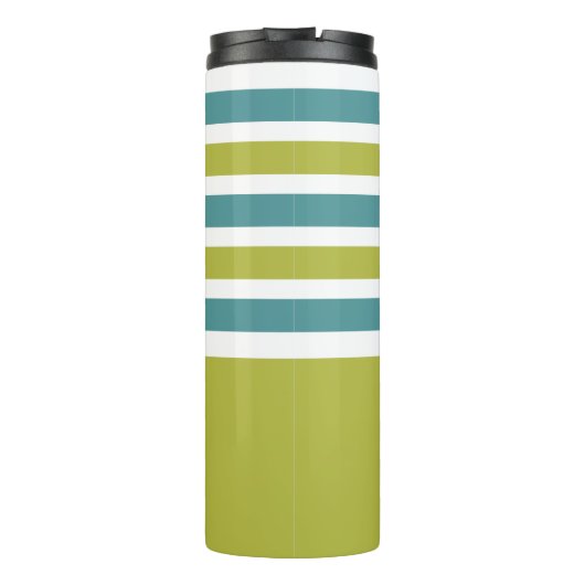 Aangepaste monogram Stripes Pattern-tumbler Thermosbeker (Achterkant)