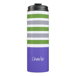 Aangepaste monogram Stripes Pattern-tumbler Thermosbeker