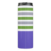 Aangepaste monogram Stripes Pattern-tumbler Thermosbeker (Achterkant)