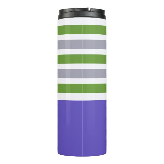 Aangepaste monogram Stripes Pattern-tumbler Thermosbeker (Achterkant)