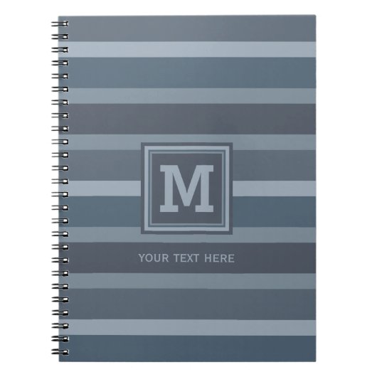 Aangepaste monogram strippatroon notitieboek (Voorkant)