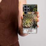 Aangepaste monogram Succulent Garden Oceanside Samsung Galaxy Hoesje<br><div class="desc">Originele foto van Ann Jenkins. Ik nam deze foto toen ik de prachtige stad Oceanside in Californië bezocht. De winkels rondom de Pier waren bewonderd met prachtige,  grote en pluizige zoogtuinen. Ik hoop dat je het gevoel hebt dat je er bent.</div>