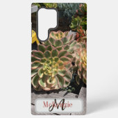Aangepaste monogram Succulent Garden Oceanside Samsung Galaxy Hoesje (Achterkant)