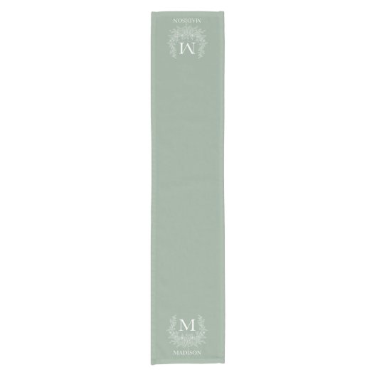 Aangepaste Monogram Tafelloper – gepersonaliseerd (Voorkant)
