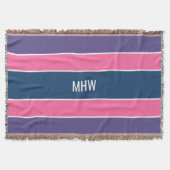Aangepaste monogram tapedeken voor Stripes Pattern Deken (Voorkant)